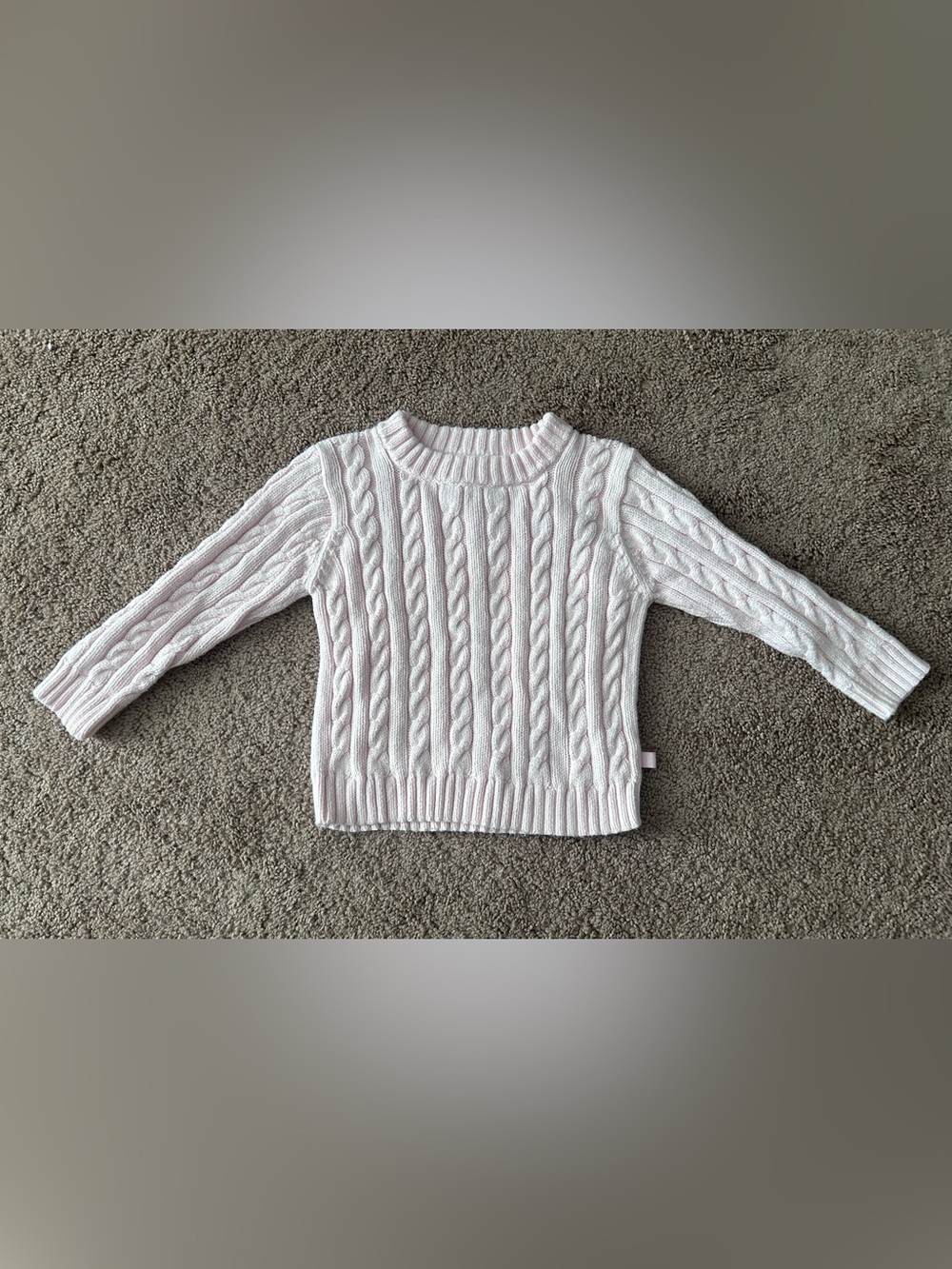 Classic Cable Knit Toddler Girl’s Sweater - Light Pink